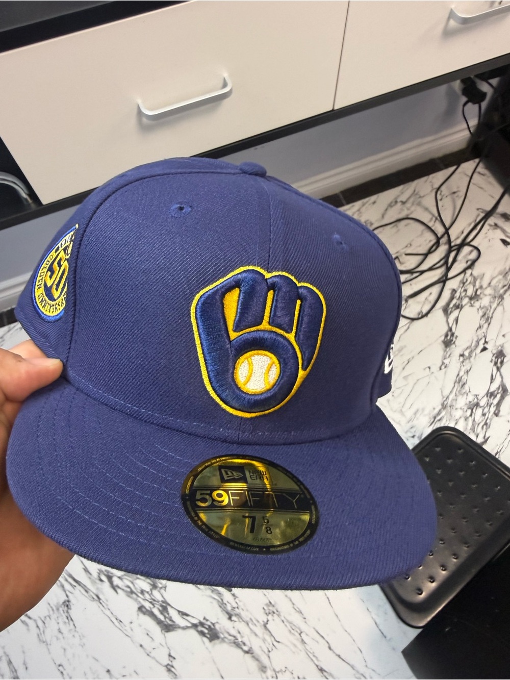 New Era 59fifty Milwaukee Brewers Fitted with side patch size 7 5/8